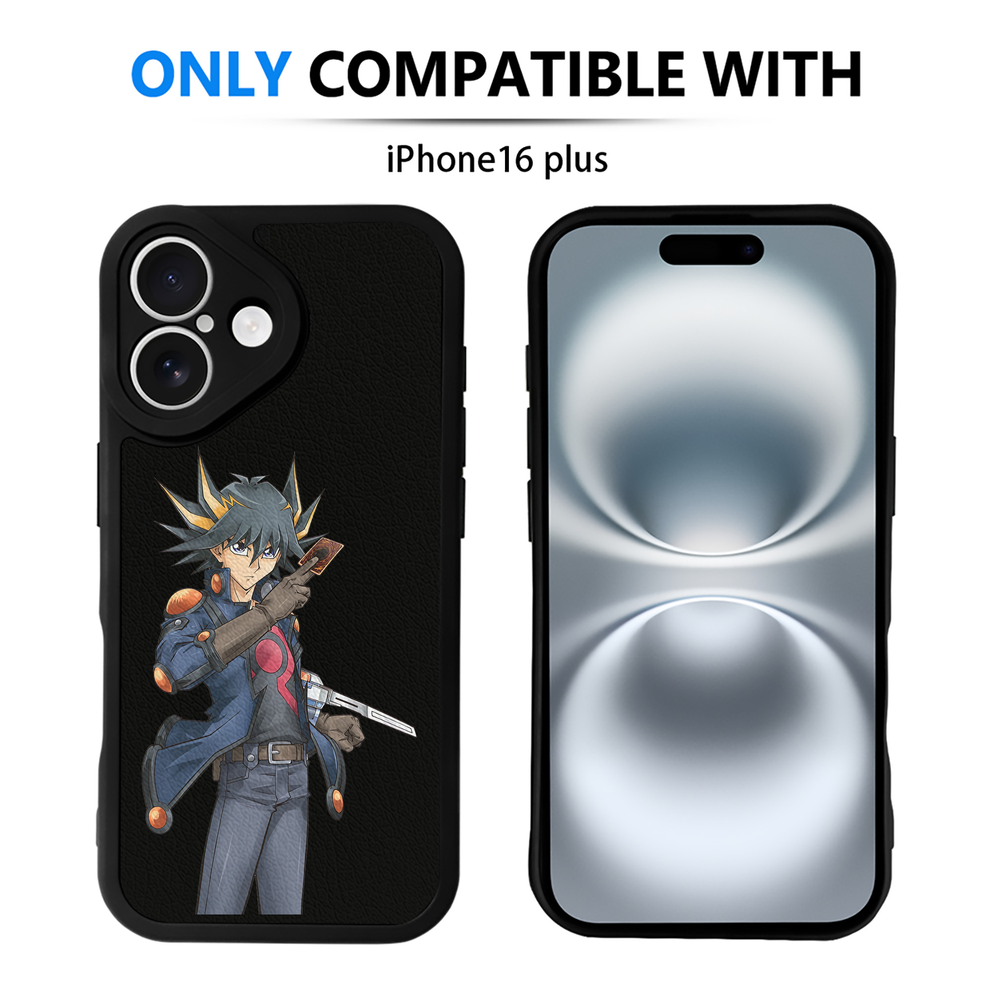 （画像用） 遊☆戯☆王 Yu-Gi-Oh! 【iPhone 16シリーズ対応】シリコンスマホケース（レザー調） 材質：シリコン